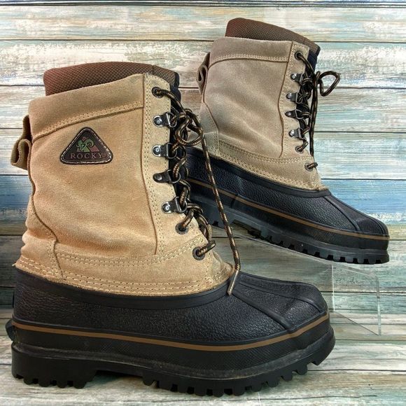 Rocky Jasper Waterproof Snow Winter Ankle Boot Womens 7M Beige Suede Insulated - Picture 1 of 12